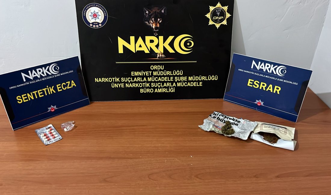 Ordu İl Emniyet Müdürlüğü Narkotik Suçlarla Mücadele Şube Müdürlüğü, uyuşturucu