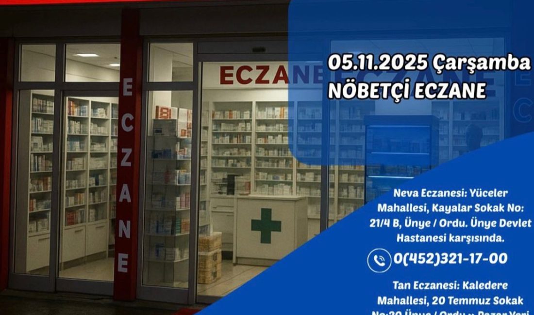 Ünye'de Nöbetçi Eczaneler