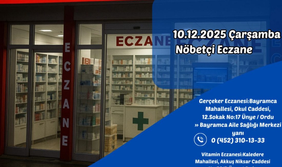 Gerçeker Eczanesi:Bayramca Mahallesi, Okul Caddesi, 12.Sokak No:17 Ünye / Ordu