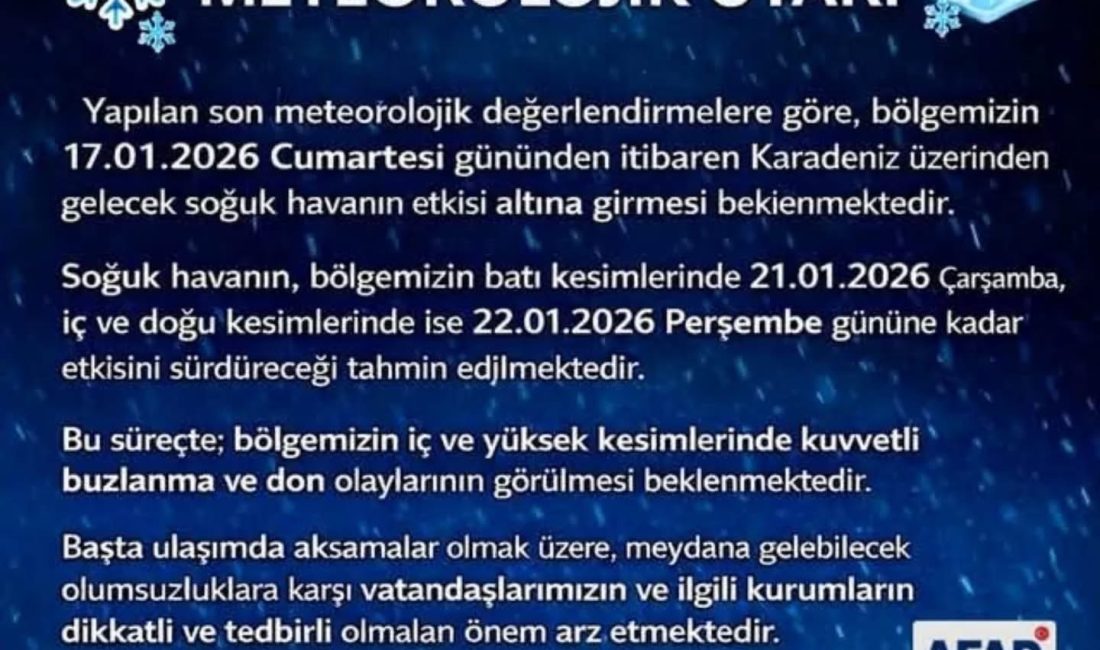 Karadeniz Üzerinden Soğuk Hava Geliyor, Buzlanma ve Don Bekleniyor Meteoroloji