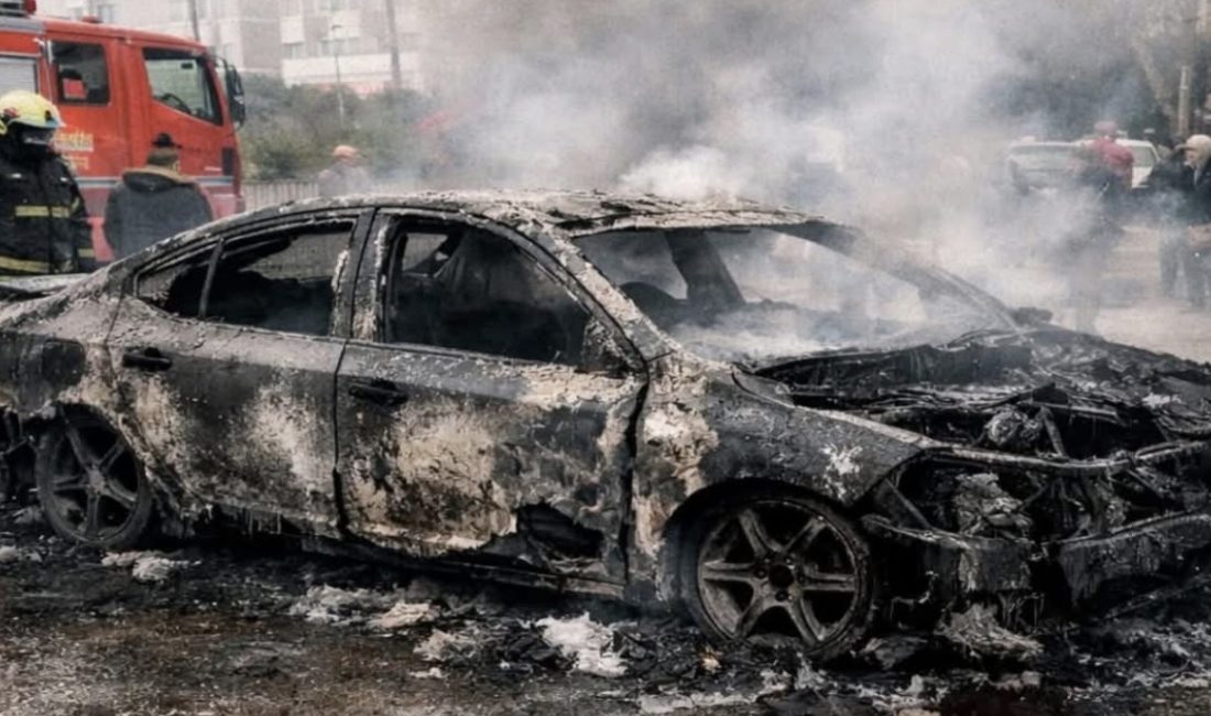 Ordu’nun Ünye ilçesinde seyir halindeyken çıkan araç yangını paniğe yol