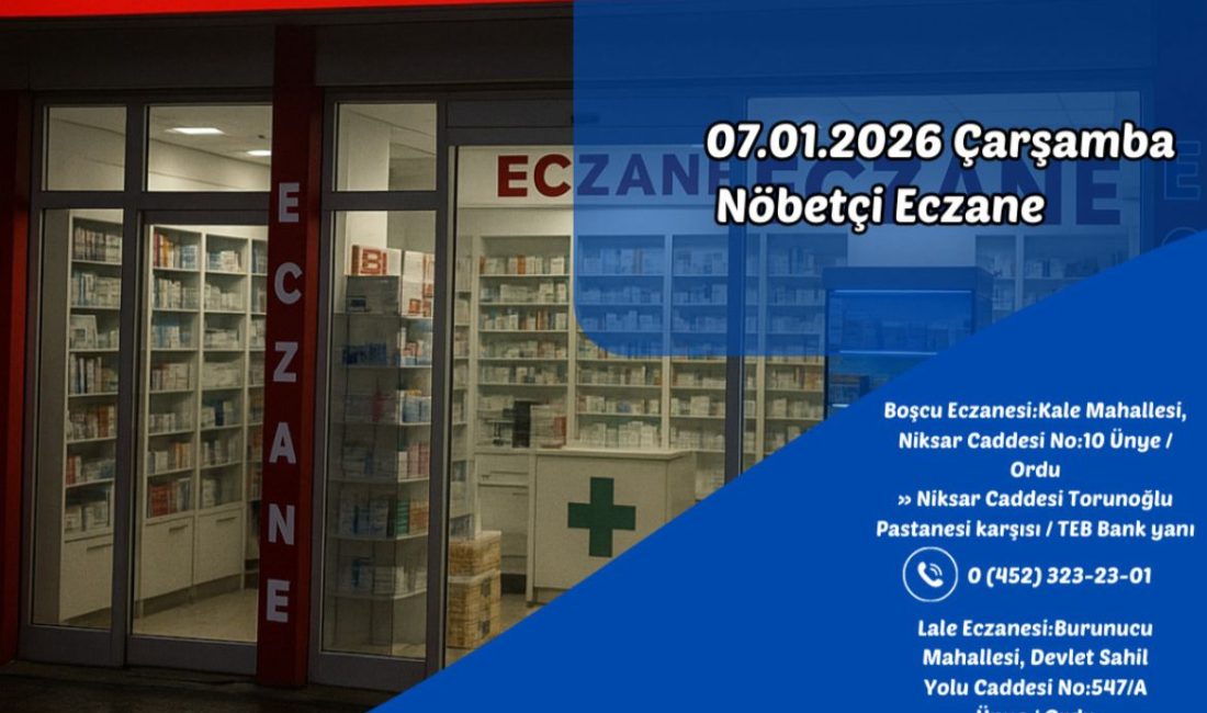 Boşcu Eczane Kale Mahallesi, Niksar Caddesi No:10 Ünye / Ordu