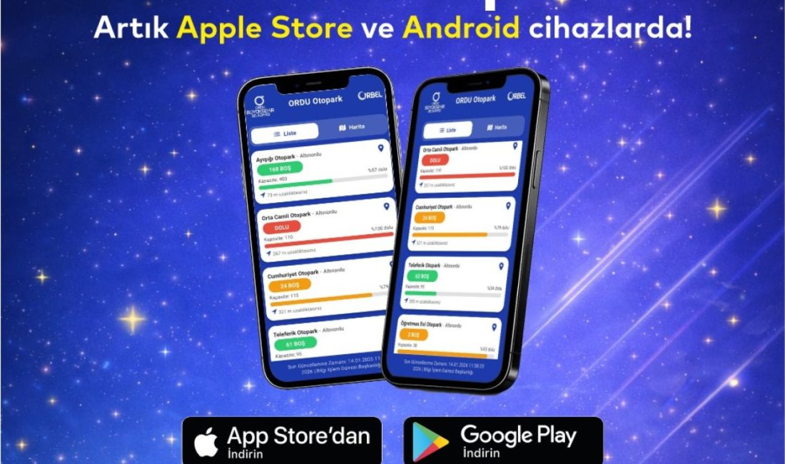 Ordu’da Otopark Sorunu Tarihe Karışıyor: “Ordu Otopark” Mobil Uygulaması Hizmete