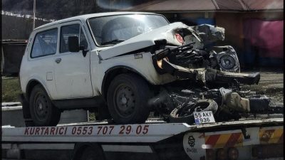 Ordu’nun Akkuş ilçesinde meydana gelen feci trafik kazasında, motosiklet ile