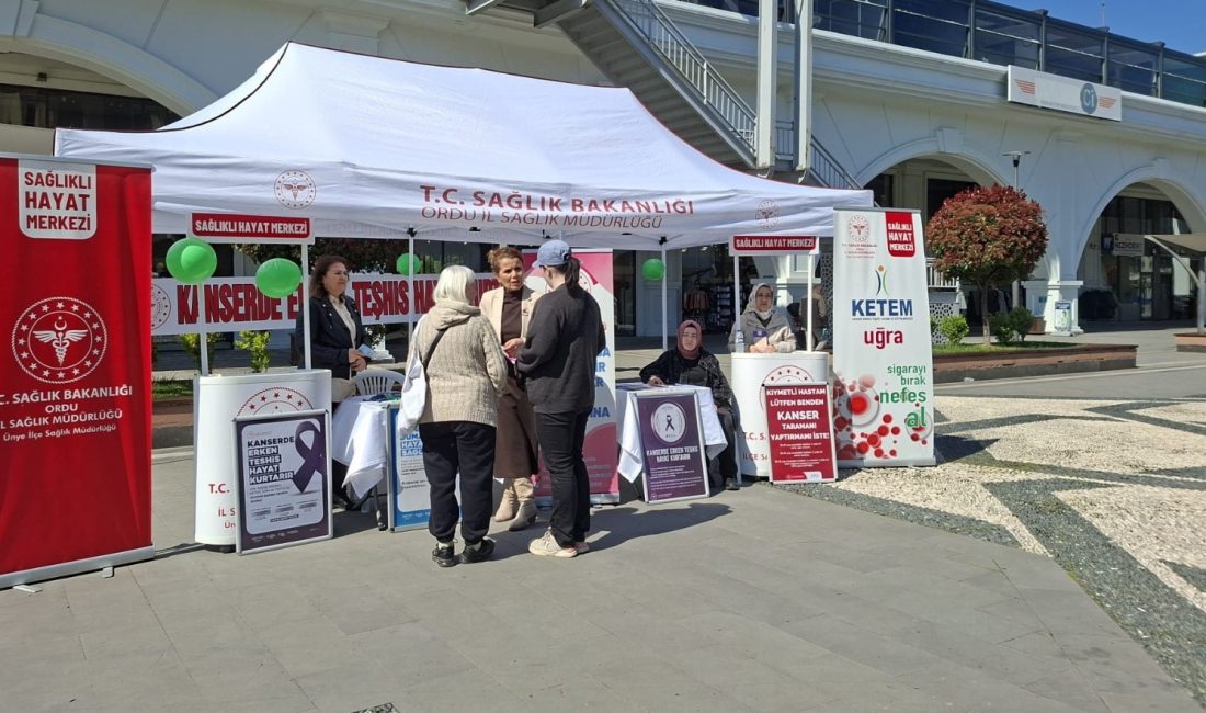 Ünye 15 Temmuz Meydanı’nda Kanser Haftası Standı: Ücretsiz Taramalara Davet