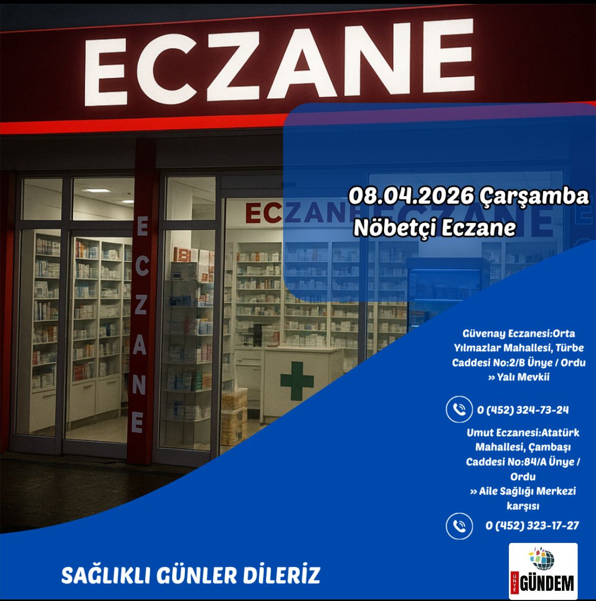 Ünye'de 8 Nisan Nöbetçi Eczaneler WhatsApp Image 2026 04 08 at 15.50.25