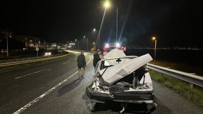 Fatsa ilçesi Bolaman mevkiinde meydana gelen trafik kazasında, virajı alamayan