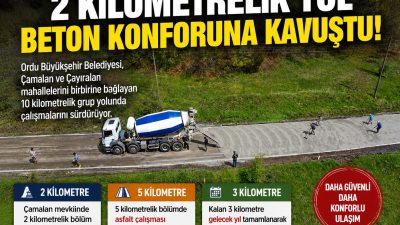 Ordu Büyükşehir Belediyesi tarafından Akkuş ilçesinde yürütülen çalışmalar kapsamında Çamalan