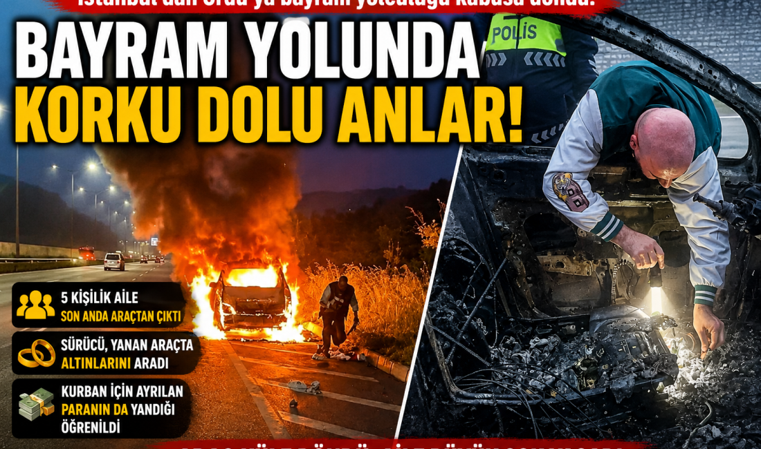 İstanbul’dan Ordu’ya bayram tatili için yola çıkan 5 kişilik ailenin