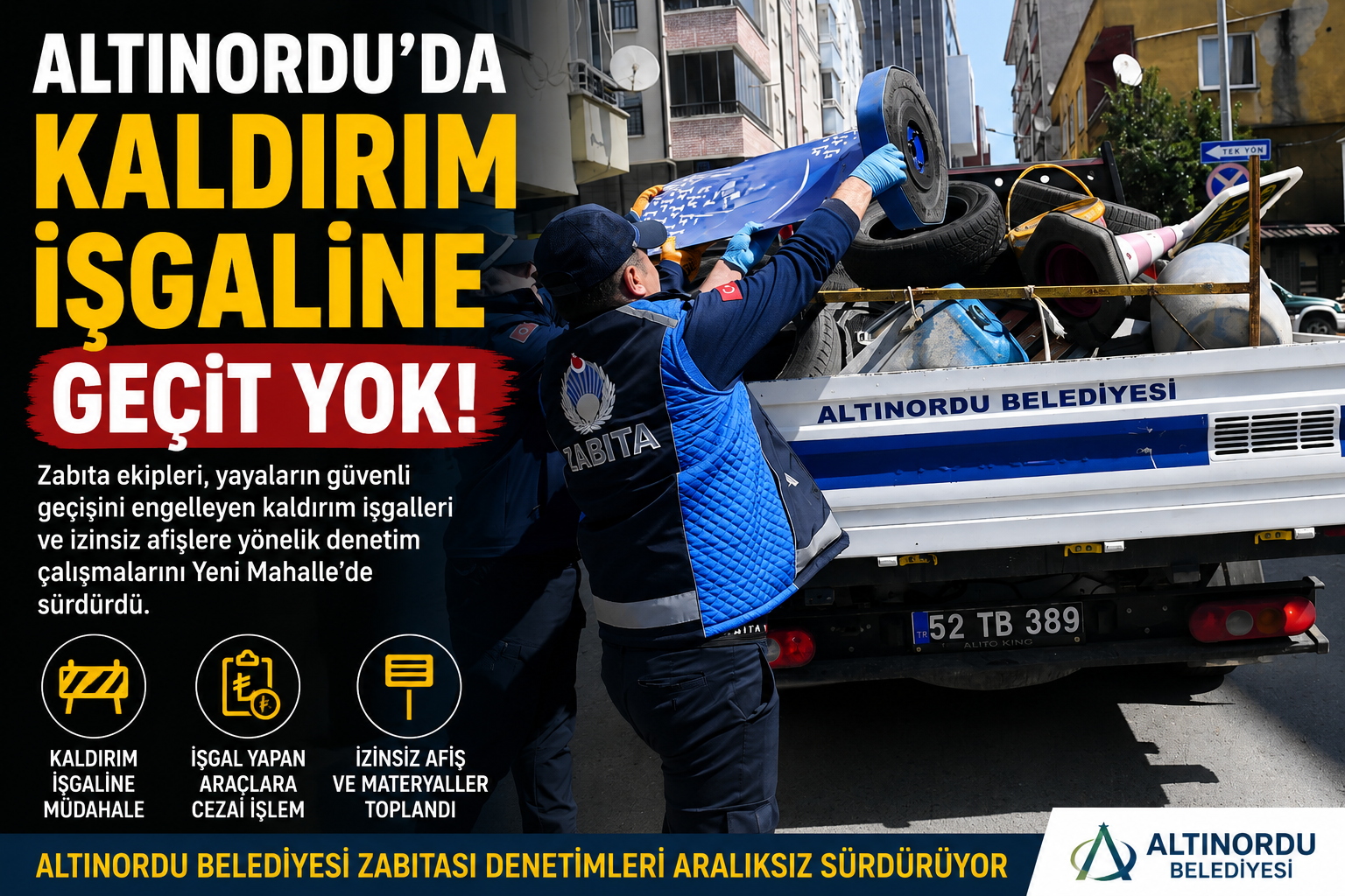 Altınordu’da Kaldırım İşgaline Zabıta Müdahalesi altinordu belediyesi kaldirim