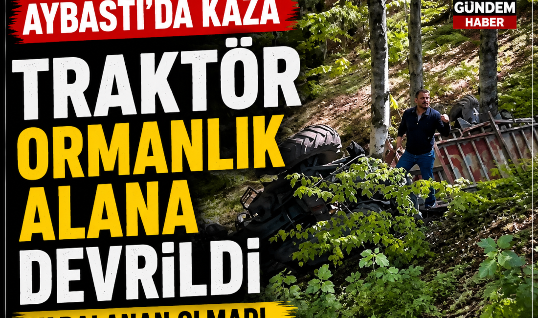 Kızılot Yaylası girişinde meydana gelen kazada yaralanan olmazken traktörde maddi