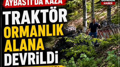 Kızılot Yaylası girişinde meydana gelen kazada yaralanan olmazken traktörde maddi