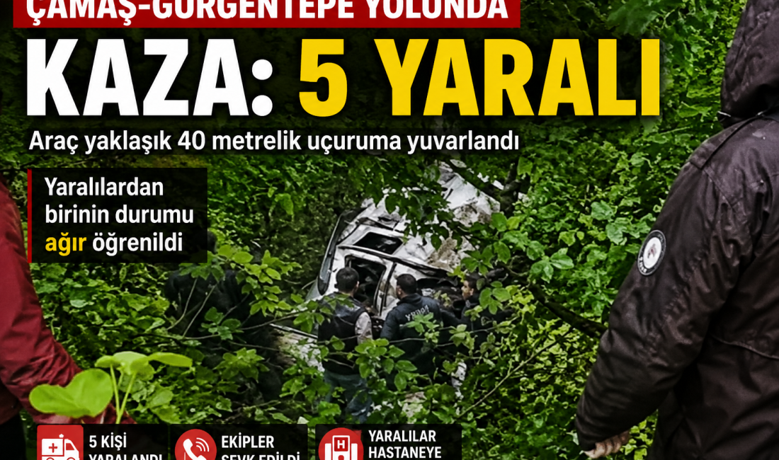 Araç yaklaşık 40 metrelik uçuruma yuvarlandı, yaralılardan birinin durumunun ağır