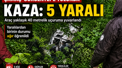 Araç yaklaşık 40 metrelik uçuruma yuvarlandı, yaralılardan birinin durumunun ağır