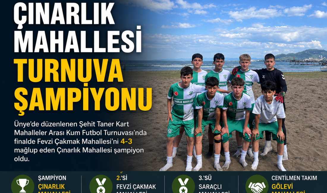 Ünye’de geleneksel hale gelen Şehit Taner Kart Mahalleler Arası Kum