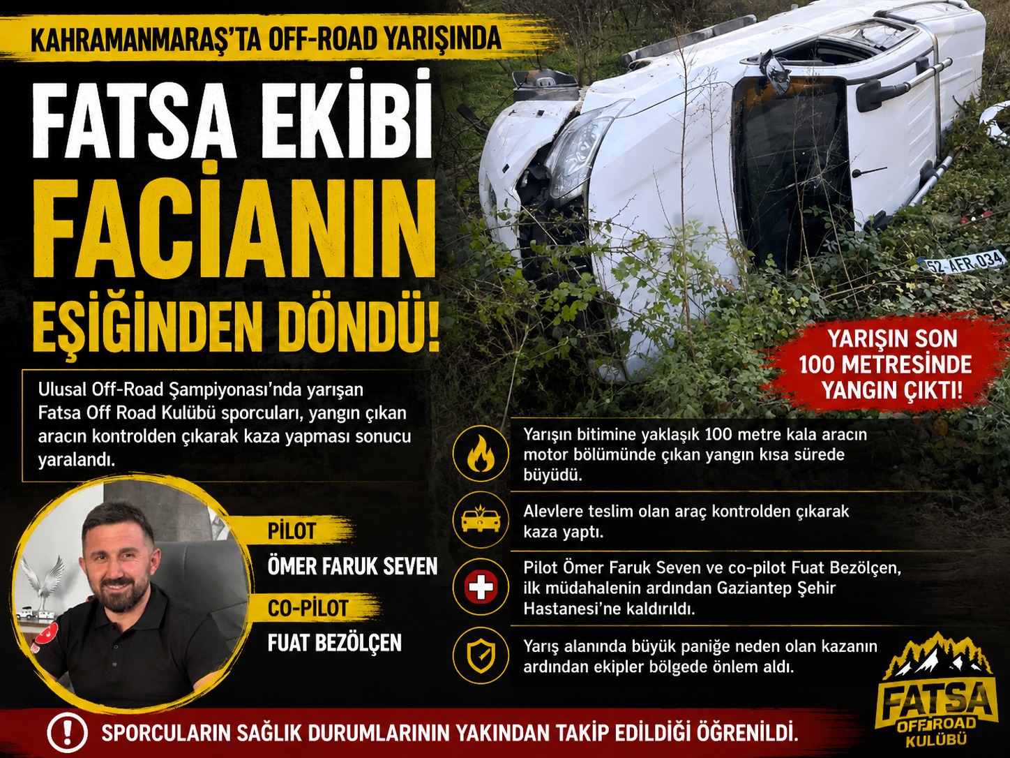 Fatsa Off Road Ekibi Yarışta Kaza Geçirdi fatsa off road ekibi yarista kaza gecirdi