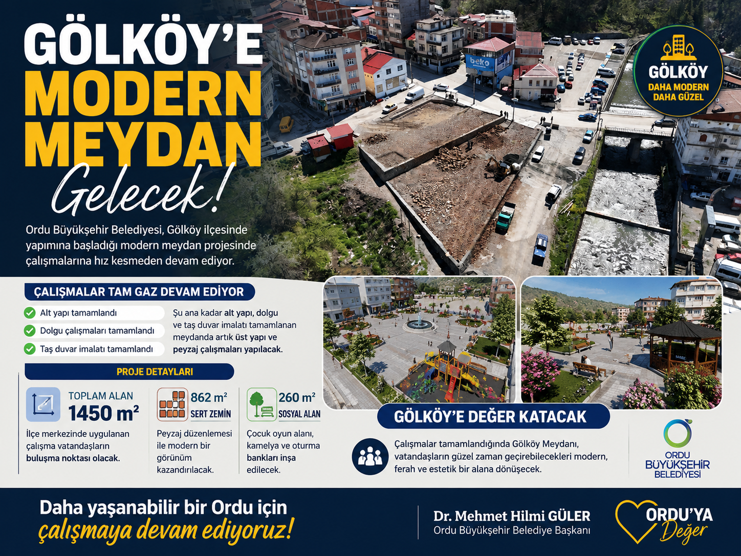 Gölköy’e Modern Meydan Projesi golkoy modern meydan