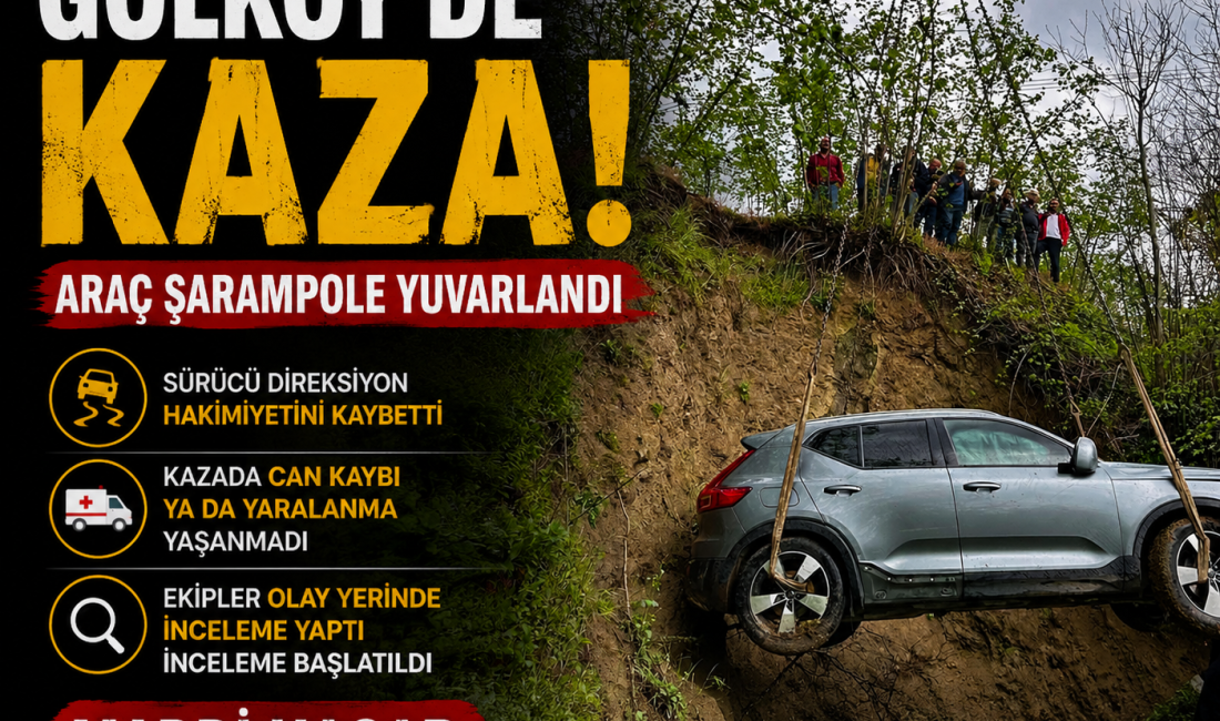 Ordu’nun Gölköy ilçesinde meydana gelen trafik kazasında kontrolden çıkan araç