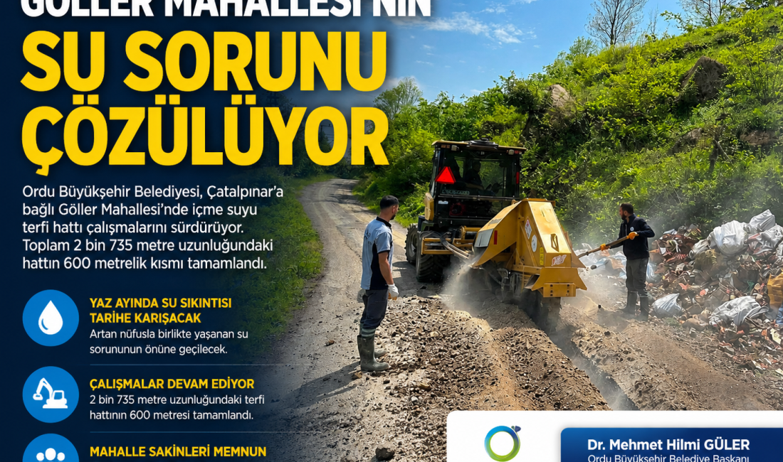 Ordu Büyükşehir Belediyesi tarafından Gölköy ilçesinde yapımı süren meydan çalışmaları