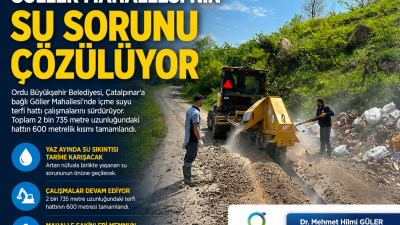 Ordu Büyükşehir Belediyesi tarafından Gölköy ilçesinde yapımı süren meydan çalışmaları