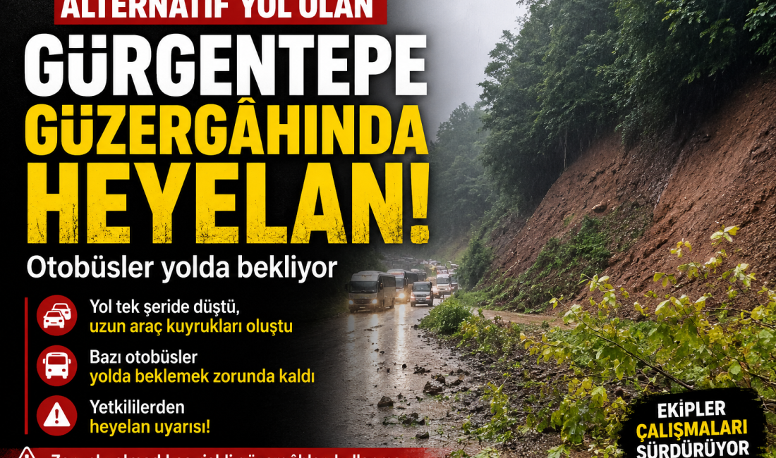Çatalpınar-Kabataş yolunun kapanmasının ardından kullanılan alternatif güzergâhta da heyelan meydana