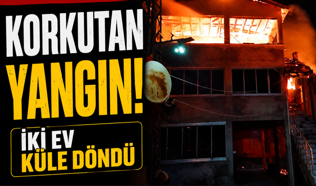 Ordu’nun Korgan ilçesindeki yaylada çıkan yangın iki evi tamamen kullanılamaz