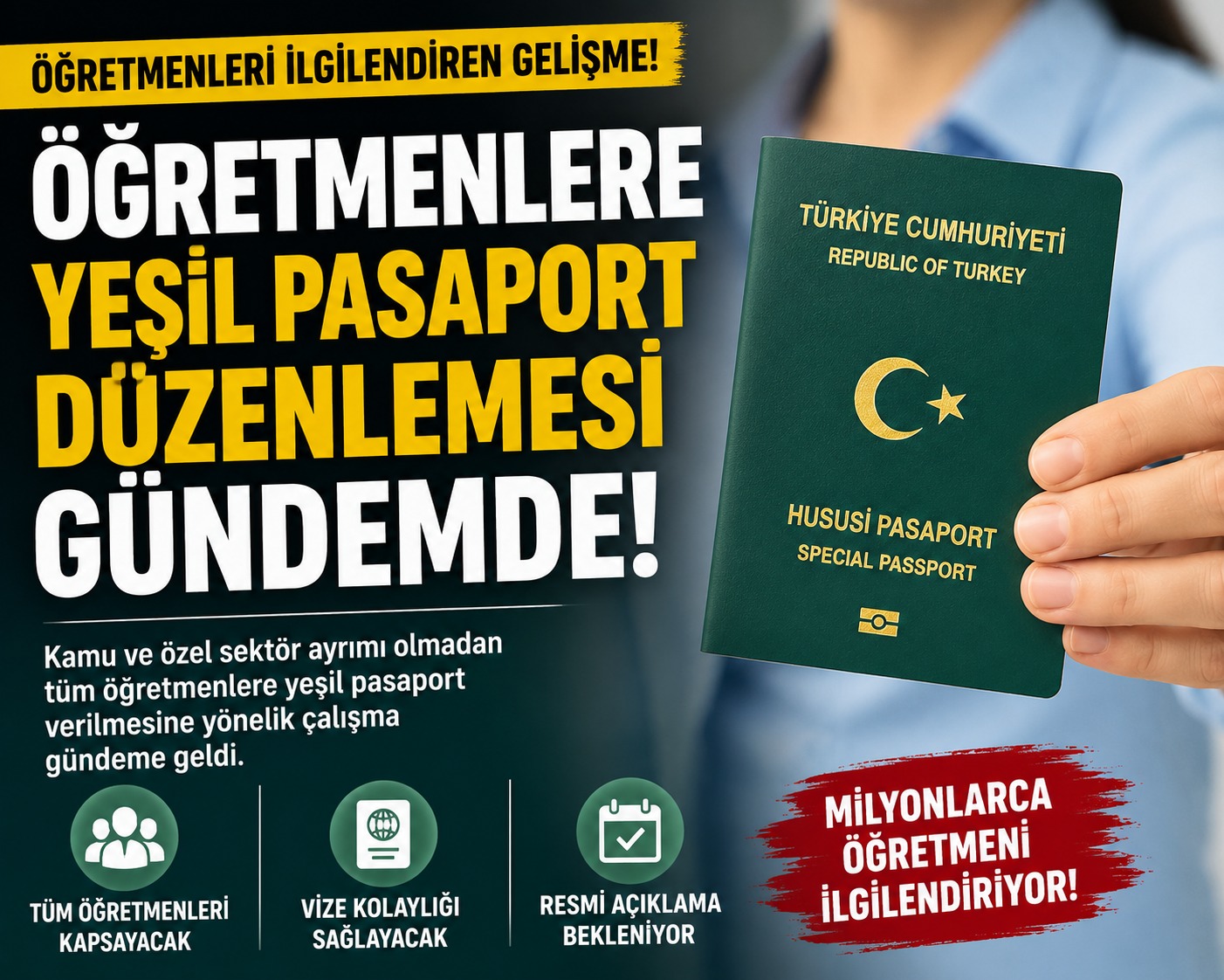 Öğretmenlere Yeşil Pasaport Düzenlemesi Gündemde ogretmenlere yesil pasaport duzenlemesi