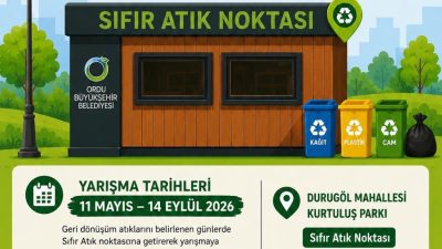Ordu Büyükşehir Belediyesi’nin başlattığı yarışmada öğrenciler geri dönüştürülebilir atıkları teslim
