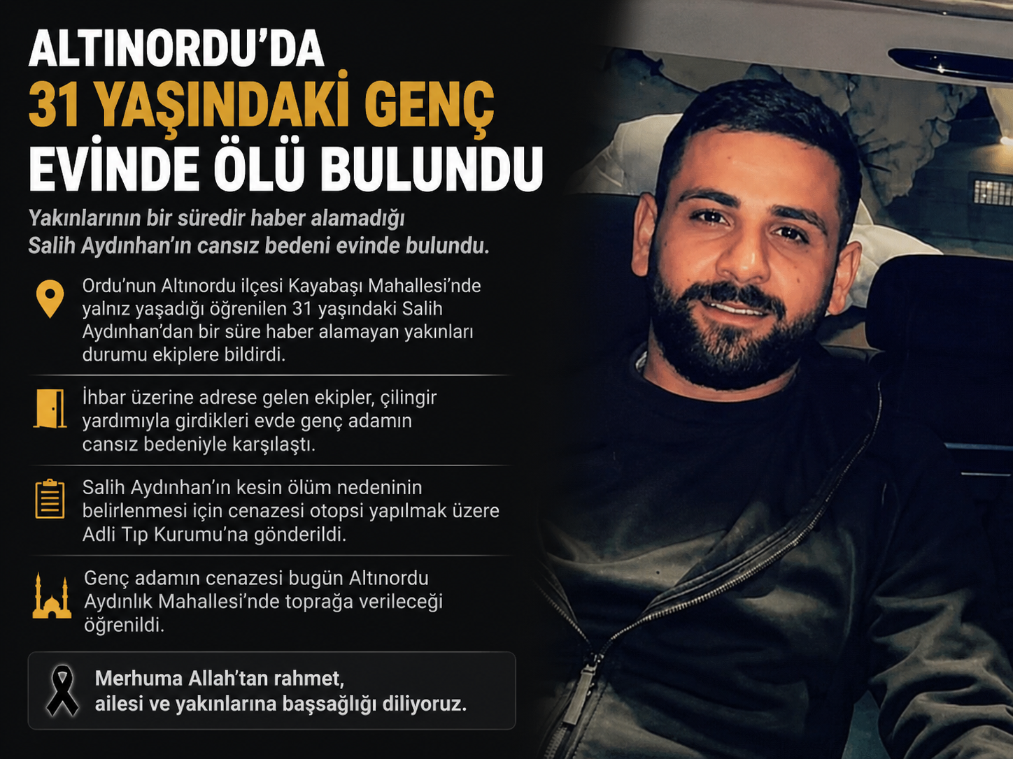 salih aydinhan olu bulundu