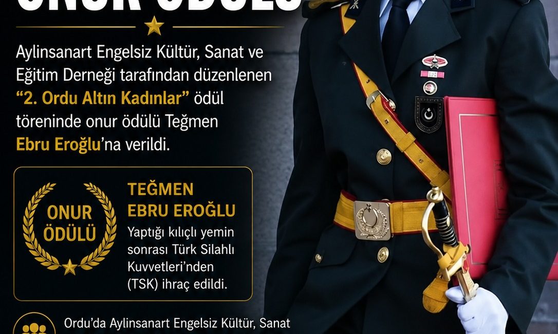 Ordu’da düzenlenen “2. Ordu Altın Kadınlar” ödül töreninde onur ödülü