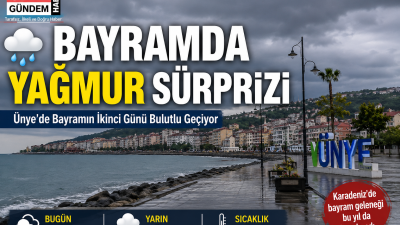 Ünye’de Kurban Bayramı’nın ikinci gününde bulutlu hava etkili olurken, meteorolojik