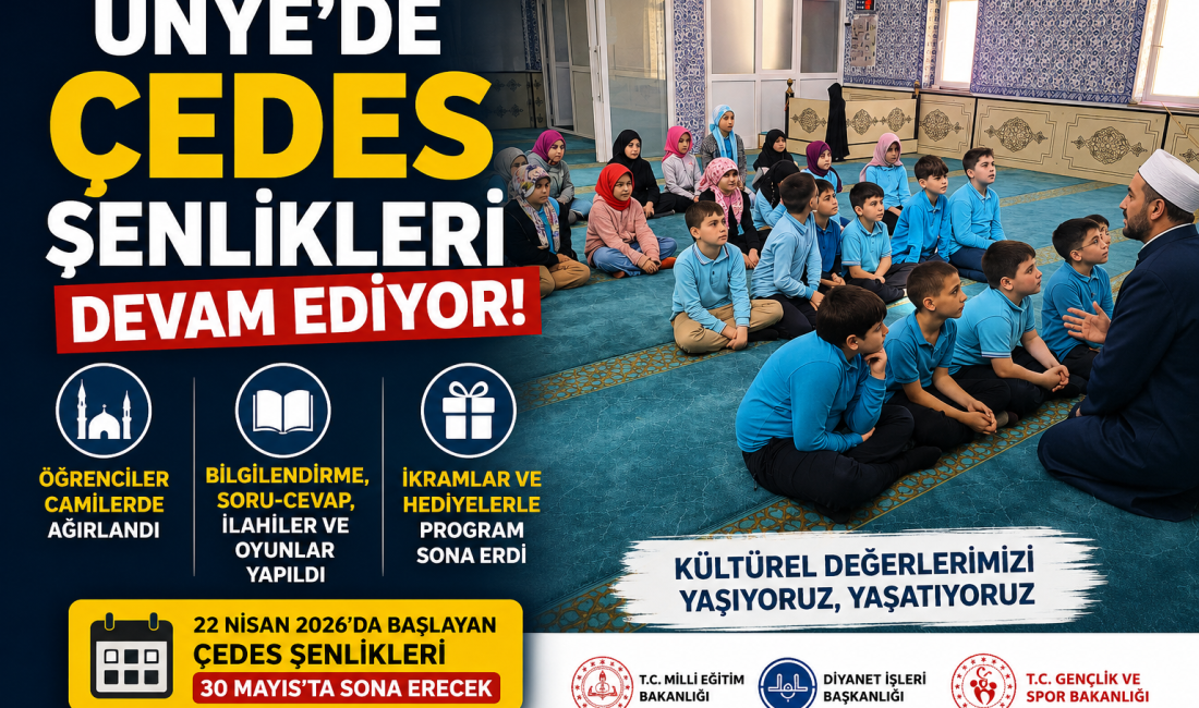 Ünye’de düzenlenen ÇEDES Kültür Şenlikleri kapsamında öğrenciler camilerde gerçekleştirilen etkinliklerde