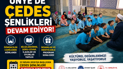 Ünye’de düzenlenen ÇEDES Kültür Şenlikleri kapsamında öğrenciler camilerde gerçekleştirilen etkinliklerde