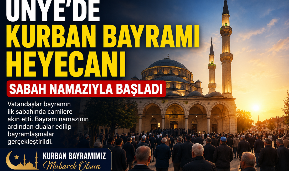Ünye’de vatandaşlar Kurban Bayramı sabahında camilere akın etti. Bayram namazının