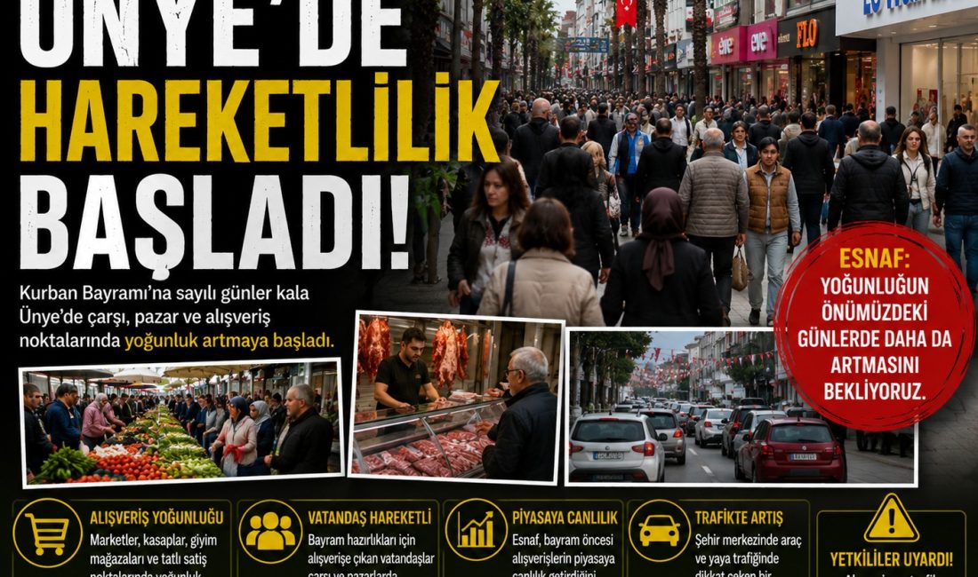 Kurban Bayramı’na sayılı günler kala Ünye’de çarşı, pazar ve alışveriş