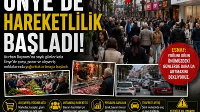 Kurban Bayramı’na sayılı günler kala Ünye’de çarşı, pazar ve alışveriş