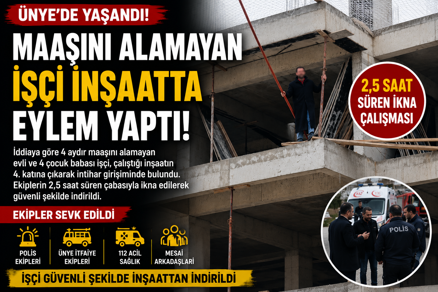 unye isci eylem yapti