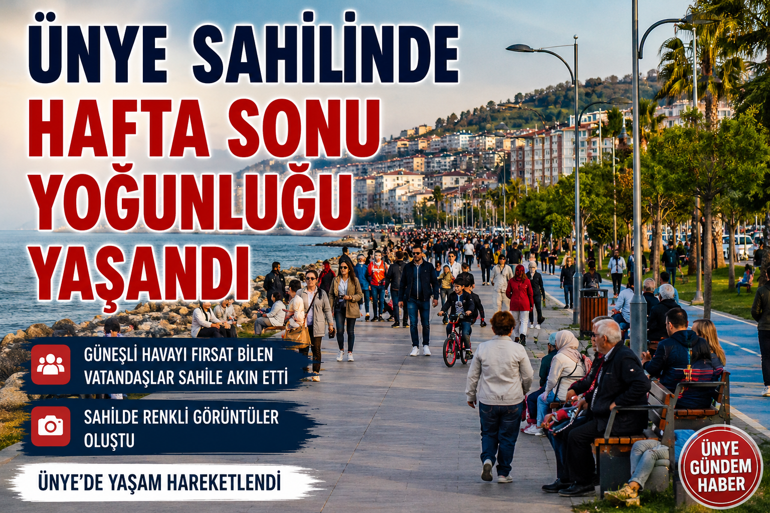 Ünye Sahilinde Hafta Sonu Yoğunluğu Yaşandı unye sahil yogun