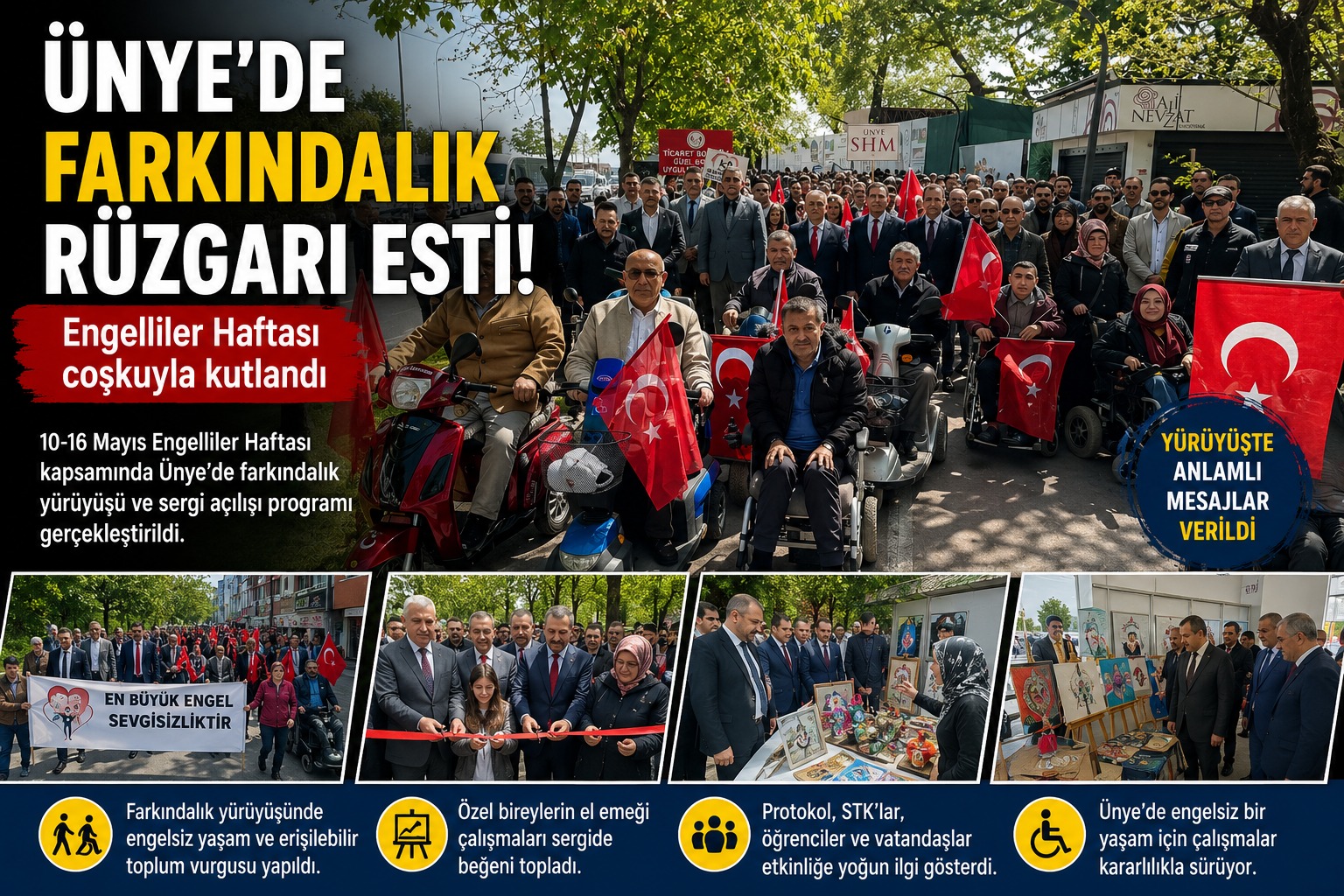 Ünye’de Engelliler Haftası’nda Anlamlı Yürüyüş ve Sergi unyede engelliler haftasinda anlamli yuruyus ve sergi