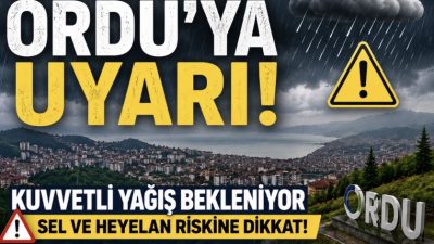 Ordu genelinde etkili olması beklenen sağanak yağış nedeniyle vatandaşların dikkatli