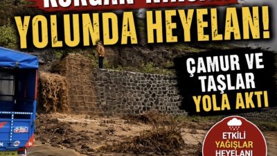 Ordu'da etkili olan sağanak yağışlar sonrası Korgan-Niksar karayolunda heyelan meydana
