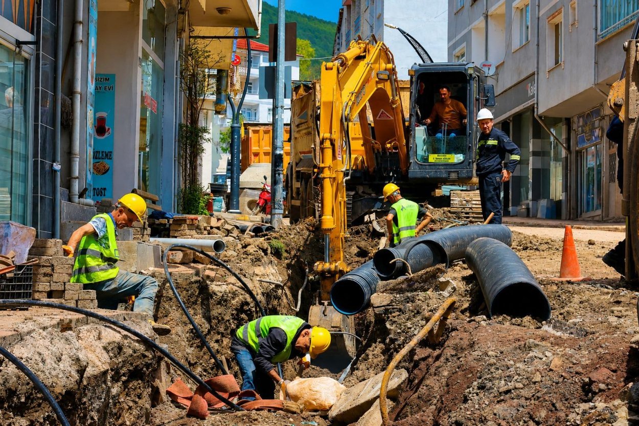 Ordu Büyükşehir Belediyesi tarafından Aybastı’da sürdürülen altyapı yatırımlarında önemli mesafe