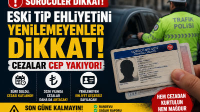 Eski tip sürücü belgelerini henüz yenilemeyen vatandaşlar, yüksek para cezalarıyla