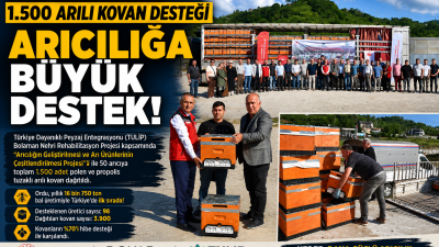 Ordu’da arıcılığın geliştirilmesi ve arı ürünlerinin çeşitlendirilmesi amacıyla yürütülen çalışmalar