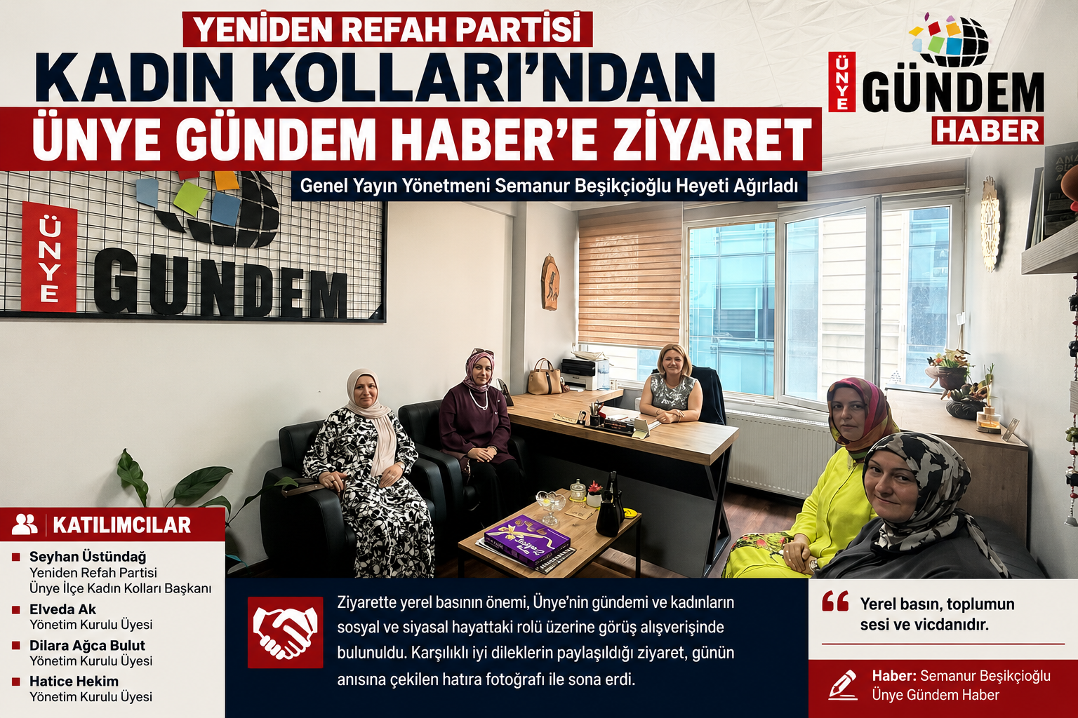 Yeniden Refah Partisi Ünye İlçe Kadın Kolları Başkanı Seyhan Üstündağ