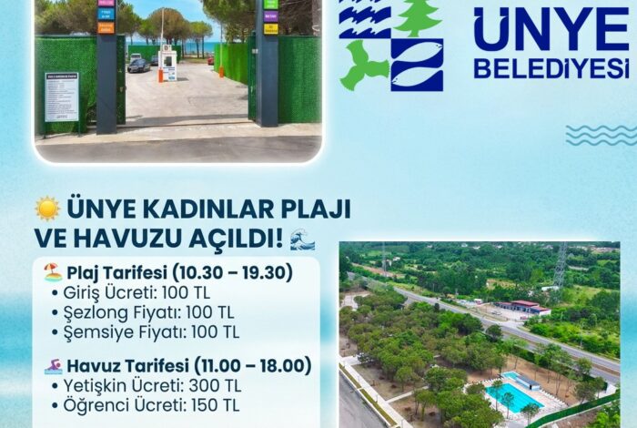 Ünye Kadınlar Plajı ve Havuz Kompleksi yeni sezonla kapılarını açtı.