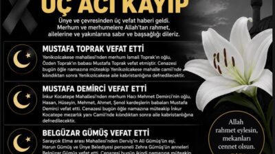 Ünye ve çevresinden peş peşe gelen vefat haberleri, aileleri ve