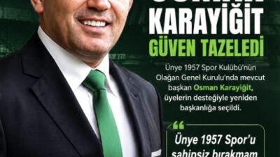 Ünye 1957 Spor Kulübü Olağan Genel Kurulu'nda mevcut başkan Osman