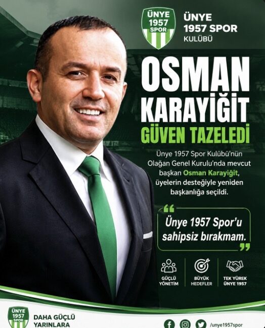 Ünye 1957 Spor Kulübü Olağan Genel Kurulu'nda mevcut başkan Osman