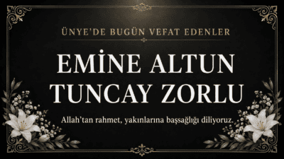 Emine Altun vefat etti Çaybaşı Çay Mahallesi’nden merhum Serdaroğlu İsmail